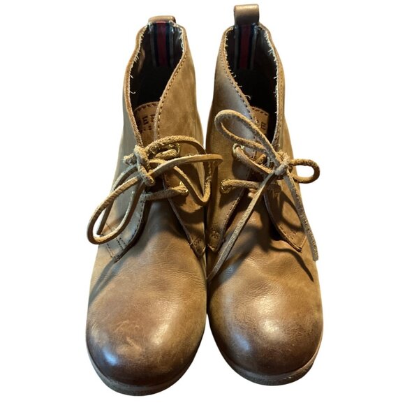 Sperry Top Sider Woman's Harlow Lace Up Tan Leather Wedge Boots‎ Size 6.5M - Picture 4 of 9